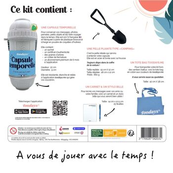 Kit Capsule temporelle toodays.me - Fabrication française - Cadeau original : anniversaire, naissance, mariage, fête, baby shower, EVJF... 7