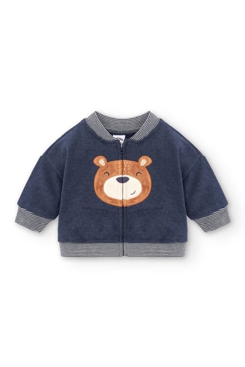 Newborn navy teddy bear sweatshirt Ref: 83172