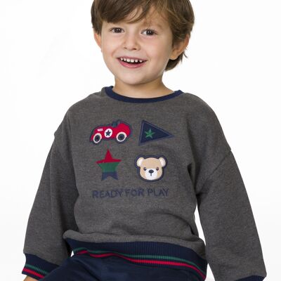 Graues Baby-Sweatshirt mit Zeichnungen Ref: 83243