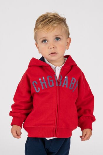 Sweat à capuche bébé rouge Réf : 83039 1