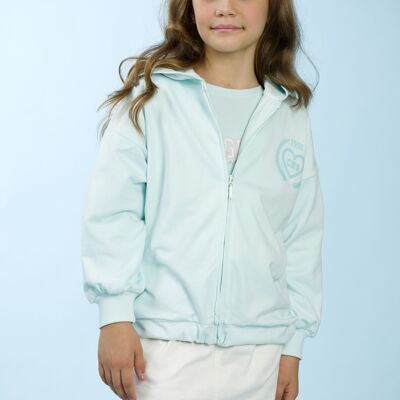 Aquamarinblaues Sweatshirt für Mädchen Ref: 84084