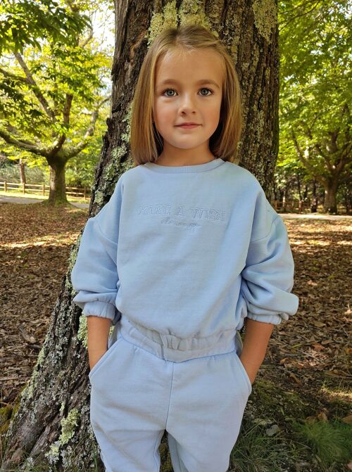 Wish sky blue girl's sweatshirt Ref: 83054