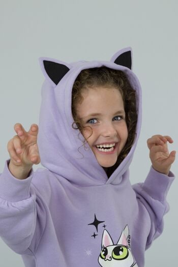 Sweat fille minou violet Réf : 86358 1