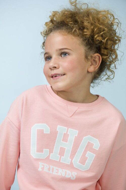 Pink girl's sweatshirt Ref: 84083