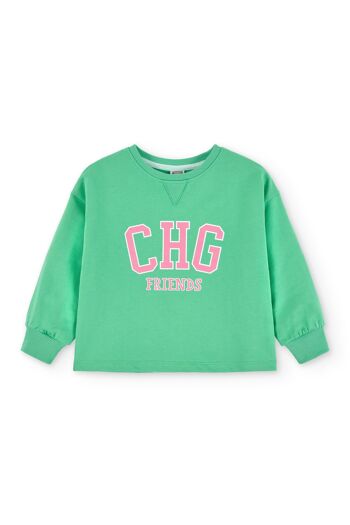 Sweat fille vert Réf : 84083 2