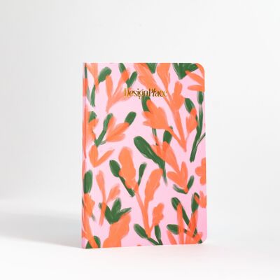 Rosa-grünes A6-Notizbuch