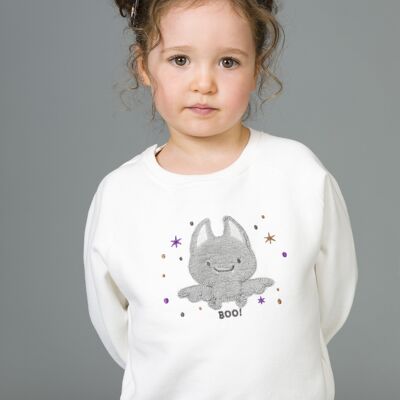 Baby-Sweatshirt in Ecru mit Fledermaus-Motiv Ref: 86258