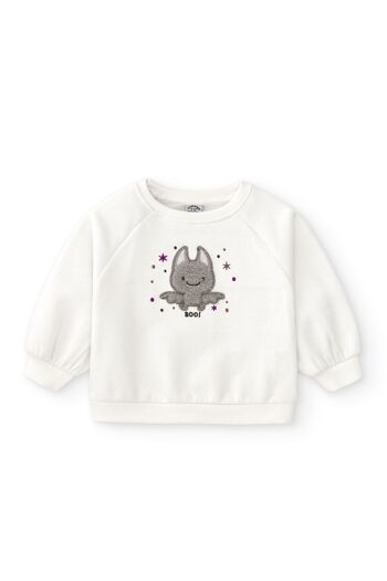 Sweat bébé couleur écru avec dessin chauve-souris Réf : 86258 2