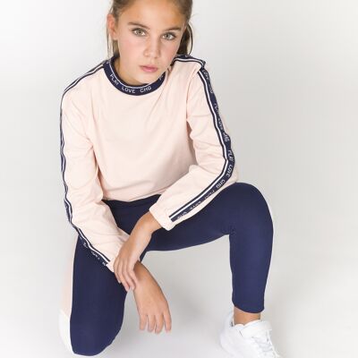 T-shirt rosa da bambina con chiusura a coulisse Rif: 83333