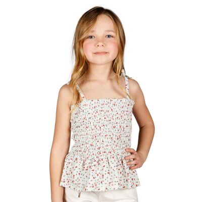 T-shirt da bambina con stampa fiori rossi Rif: 78342