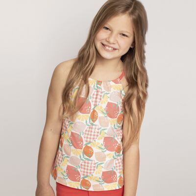 T-shirt da bambina con stampa di frutta Rif: 78685