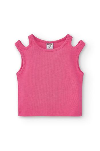 T-shirt fille fuchsia Réf : 84067 3