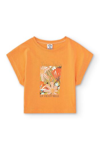 T-shirt fille orange Réf : 84346 3