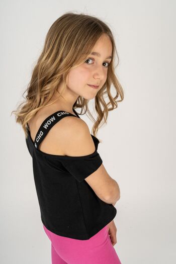 T-shirt fille noir Réf : 84726 2