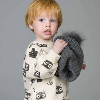 Closed baby sweatshirt with cats print Ref: 86256