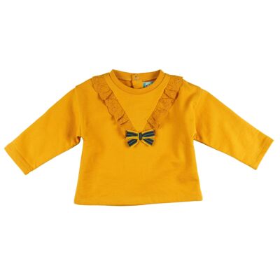 Closed mustard baby sweatshirt with bow Ref: 77539