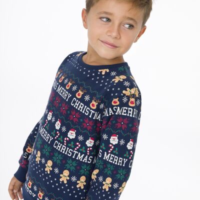 Geschlossenes Sweatshirt für Jungen mit Weihnachtsdruck Ref: 86907