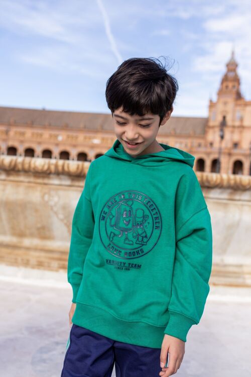 Green boy's closed sweatshirt Ref: 86505