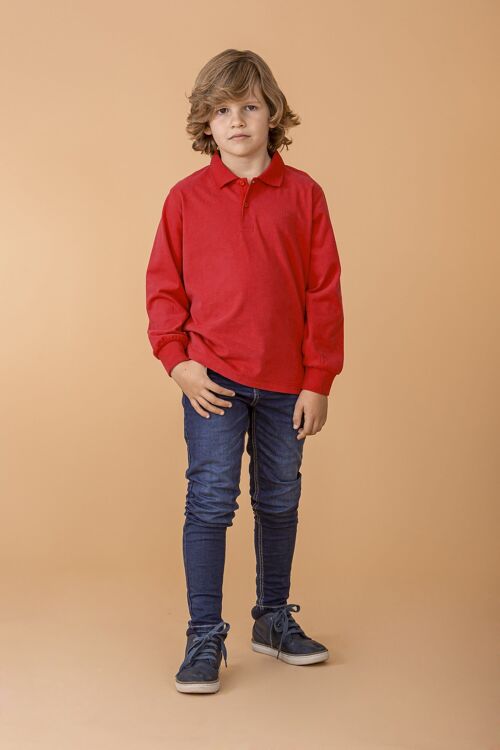 Basic red boy's polo shirt with buttons Ref: 83100