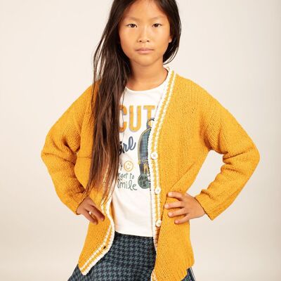 Cardigan da bambina senape Rif: 77669