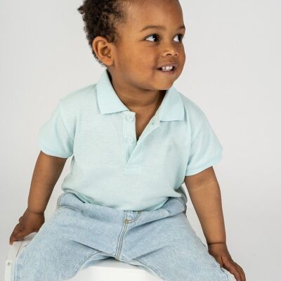 Aquamarinblaues Baby-Poloshirt Ref: 84012