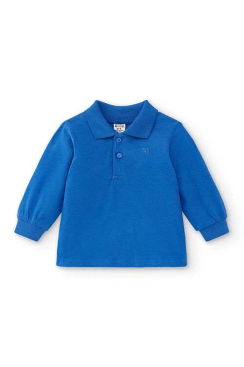 Basic long-sleeved blue baby polo shirt Ref: 83013