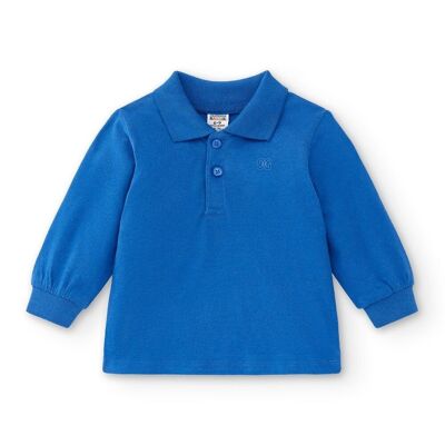 Basic Langarm-Poloshirt für Babys in Blau Ref: 83013