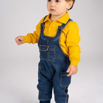 Basic long sleeve mustard baby polo shirt Ref: 83013