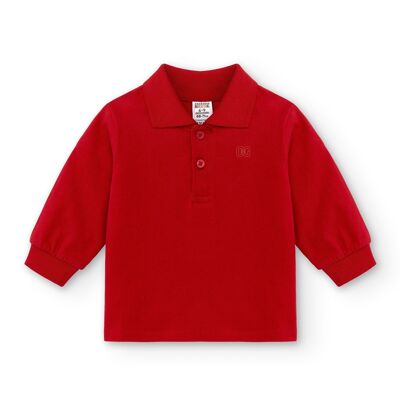 Basic long-sleeved red baby polo shirt Ref: 83013