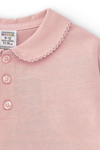 Polo bébé en coton rose Réf : 83014 3