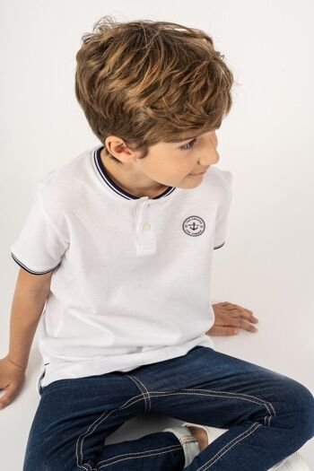 Polo garçon blanc Réf : 84123 1