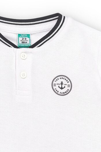 Polo garçon blanc Réf : 84123 7