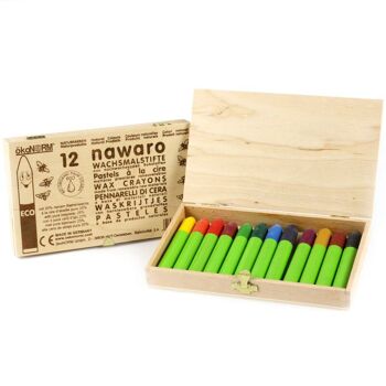Crayon de cire nawaro, coffret en bois certifié FSC - 12 couleurs 3