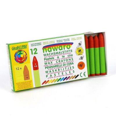 Crayones de cera Nawaro, estuche de cartón, 12 piezas - naranja