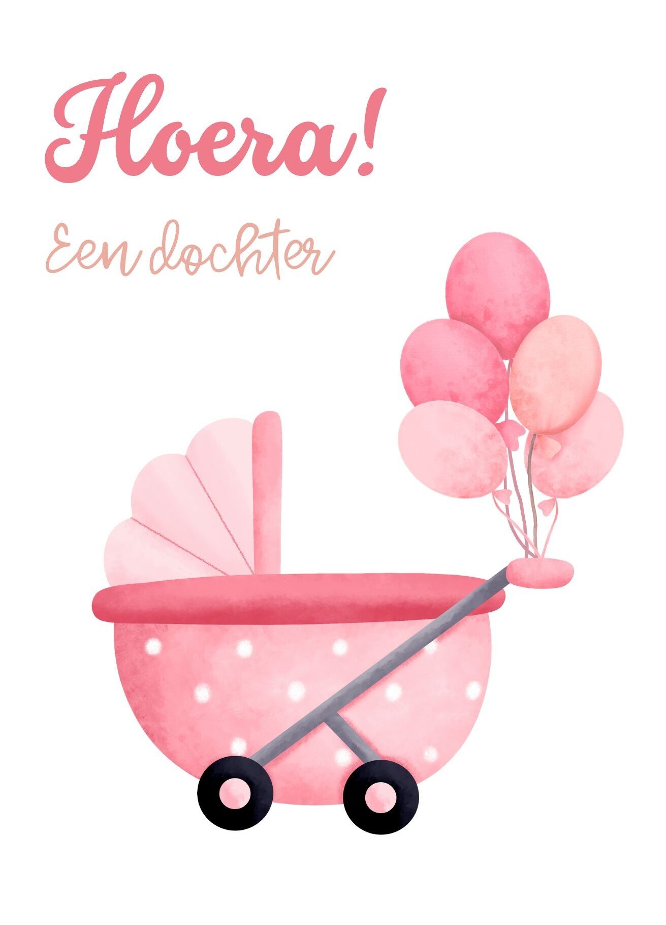 Cartolina - Evviva! Una figlia - Nascita di una bambina