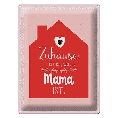 Blechschild Spruch 30x40 cm Zuhause ist da wo Mama ist Deko Schild