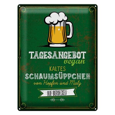 Cartel de chapa con alcohol, 30x40 cm, cerveza, vegana, sopa de espuma fría, cartel decorativo