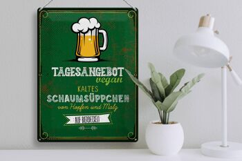 Signe en étain alcool 30x40 cm bière végétalienne mousse froide soupe panneau décoratif 3