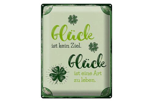 Blechschild Spruch 30x40 cm Glück ist eine Art zu leben Deko Schild