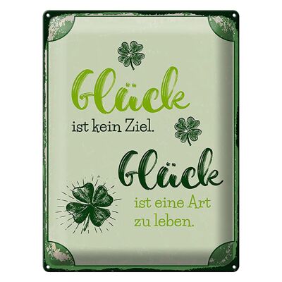 Blechschild Spruch 30x40 cm Glück ist eine Art zu leben Deko Schild