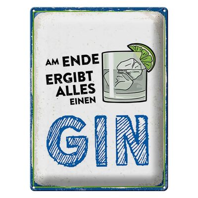 Targa in metallo alcol 30x40 cm Alla fine tutto si traduce in un segno decorativo GIN