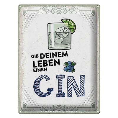 Targa in metallo alcol 30x40 cm Regala alla tua vita un segno decorativo GIN