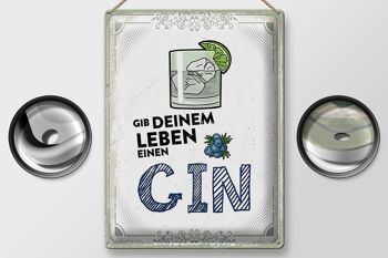 Plaque en tôle alcool 30x40 cm Donnez à votre vie un panneau décoratif GIN 2