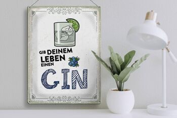 Plaque en tôle alcool 30x40 cm Donnez à votre vie un panneau décoratif GIN 3