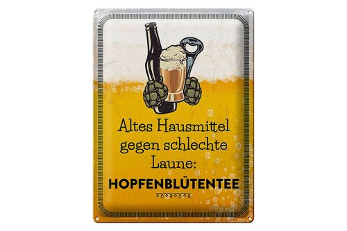 Blechschild Alkohol 30x40 cm Altes Hausmittel Hopfenblütentee Deko Schild