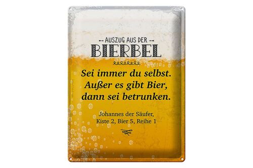 Blechschild Alkohol 30x40 cm Auszug aus der Bierbel Deko Schild