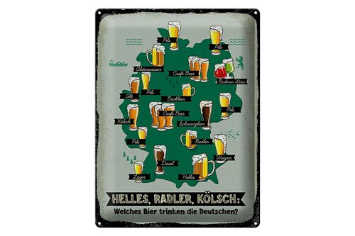 Blechschild Alkohol 30x40cm Welches Bier trinken die Deutschen Karte Deko Schild