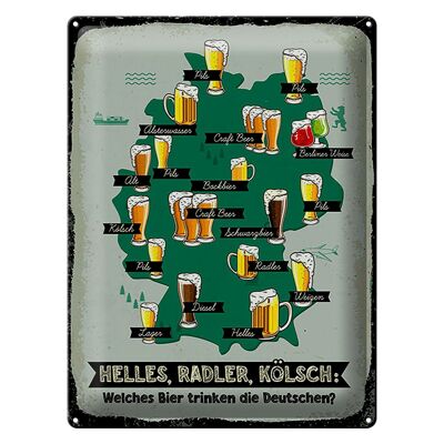 Blechschild Alkohol 30x40cm Welches Bier trinken die Deutschen Karte Deko Schild