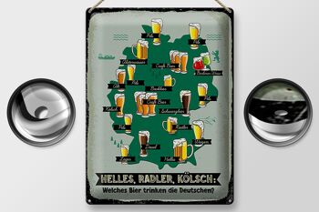 Panneau décoratif en étain pour alcool, 30x40cm, quelle bière les Allemands boivent-ils, carte 2