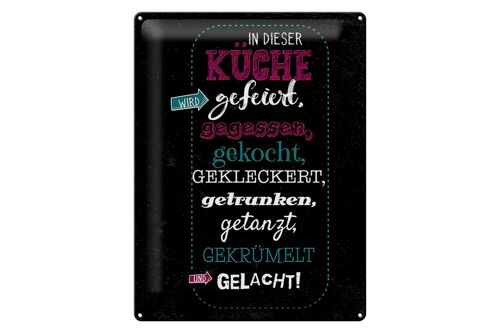 Blechschild Spruch 30x40 cm In dieser Küche wird Aufzählung Deko Schild